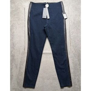 Lyssé Knit Denim Jeans Pull On Skinny Indigo Stretch Women's XL